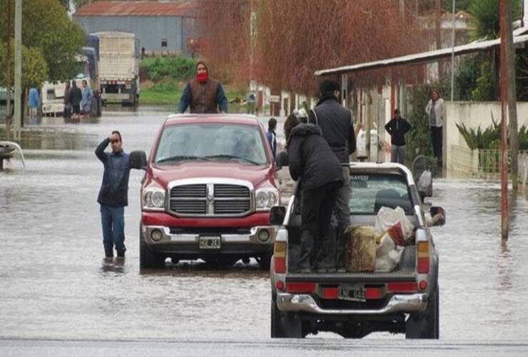 Medio pueblo de Sanford quedó bajo el agua. Foto: Radio Casilda