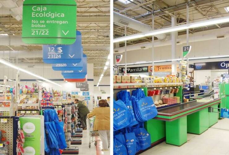 La cadena de supermercados Walmart inauguró en el 2010, en sus tiendas de todo el país, la Caja Ecológica en la que los clientes no reciben bolsas para guardar su compra con el fin de crear conciencia y colaborar en el cuidado del medioambiente