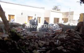 San Martín al 700. Los bomberos de Arroyo Seco prestaron colaboración en el lugar