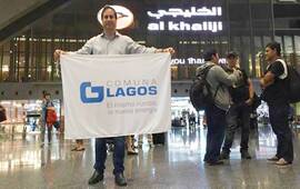 Esteban Ferri en el aeropuerto de Shanghái. Foto: Notilagos