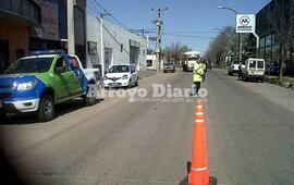 Uno de los operativos de esta mañana tuvo lugar sobre calle Juan B. Justo