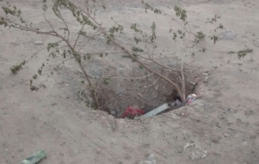 Imagen de Un peligro: �Este pozo ya cumpli&oacute; los tres meses�