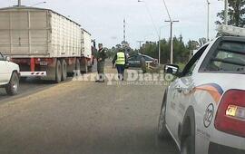 Los controles esta mañana sobre Ruta 21, en el límite entre Arroyo Seco y General Lagos.