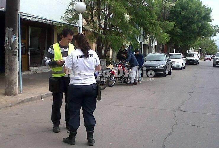 Este lunes también hubo controles en el centro.