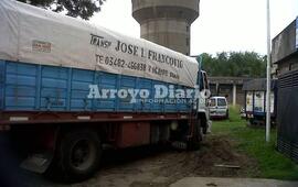 El camión secuestrado este lunes.