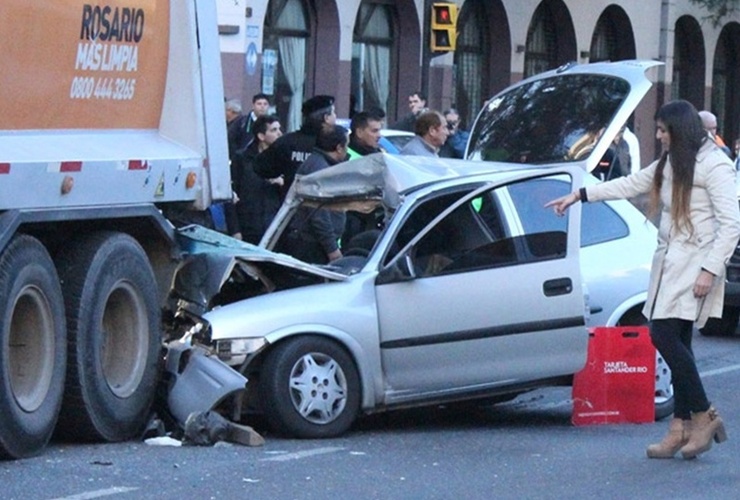 La imagen del impactante choque mortal. Foto: Alan Monzón/Rosario3.com