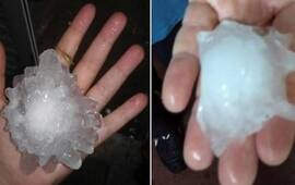 Las piedras de considerable tama&ntilde;o se anticiparon a la lluvia. Fotos: Alejo Audissio