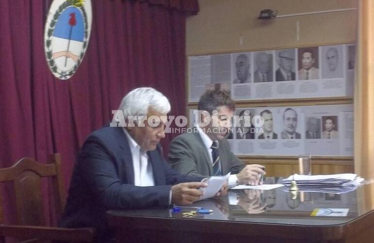 Miguel &Aacute;ngel Coradini, Presidente del Honorable Concejo Municipal - Dr. Leonardo Bozzo, Secretario Legislativo del HCM. Foto: Archivo AD
