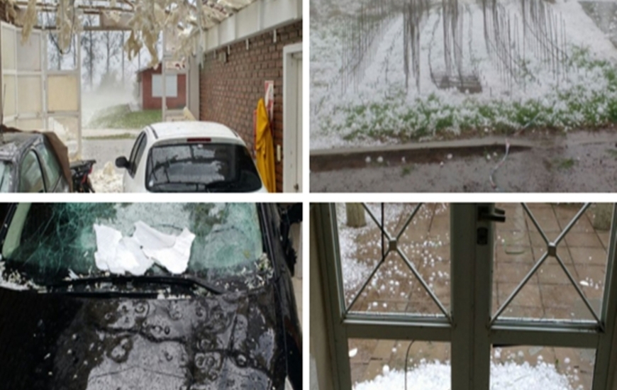 Imagen de San Jerónimo Sud: Granizo de hasta 2 kilos.