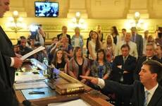 Pirola juró como presidente provisional del Senado. Foto: Senado Santa Fe