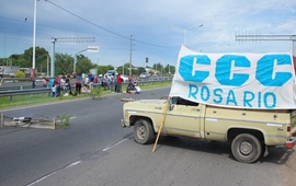 Circunvalación y España, en otro piquete de la CCC. Foto: Rosario3