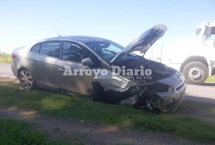 Uno de los vehículos involucrados en el accidente.