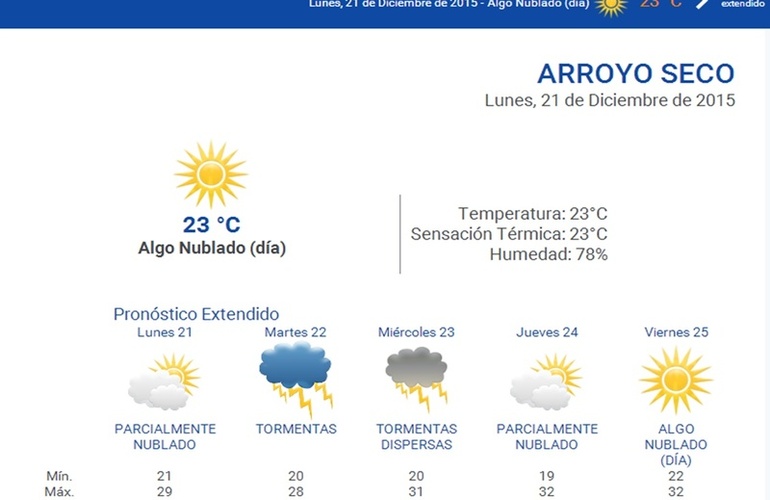 Consultá el pronóstico en nuestro portal durante las 24 horas del día. Ingresá a www.arroyodiario.com.ar