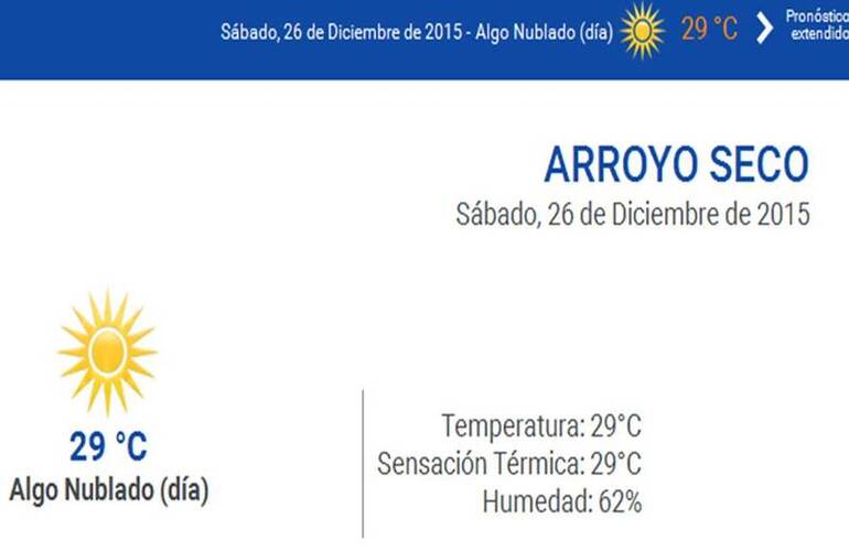 Consultá el pronóstico extendido en nuestro portal www.arroyodiario.com.ar