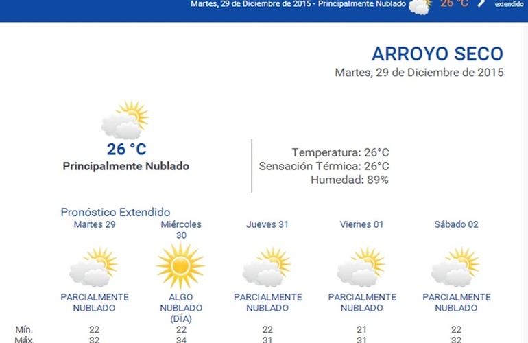 Durante las 24 horas consultá el pronóstico en nuestro portal www.arroyodiario.com.ar