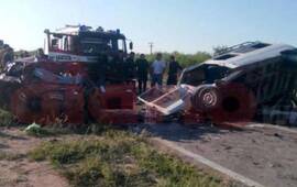 El panorama esta mañana en la ruta 34 tras el terrible choque. Foto: Nuevo Diario