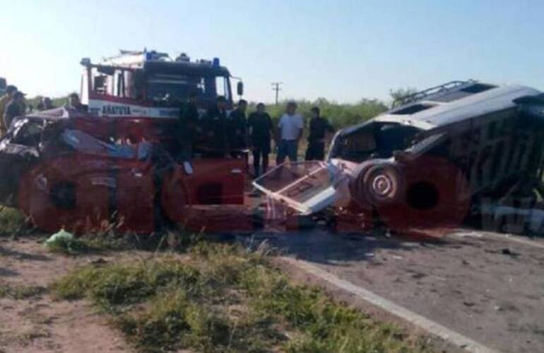 El panorama esta mañana en la ruta 34 tras el terrible choque. Foto: Nuevo Diario