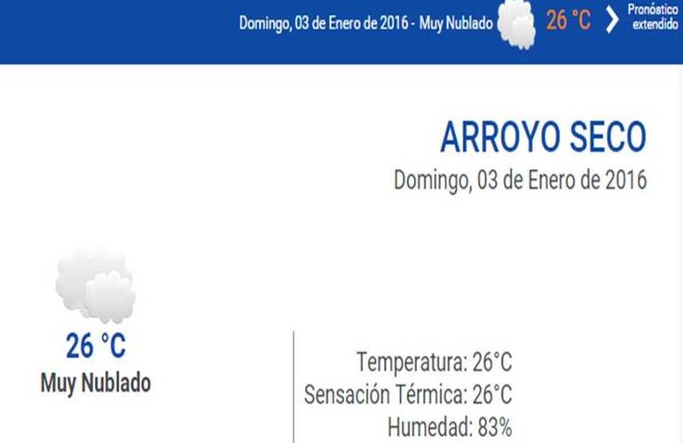 Durante las 24 horas consultá el pronóstico en nuestro portal www.arroyodiario.com.ar