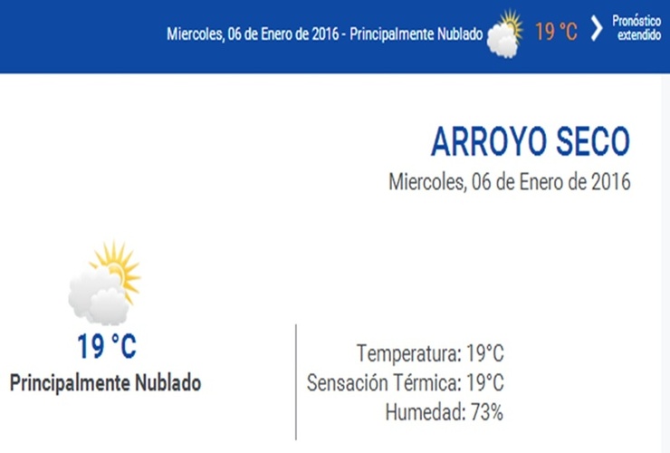 Consultá el pronóstico en nuestro portal durante las 24 horas del día. Ingresá a www.arroyodiario.com.ar