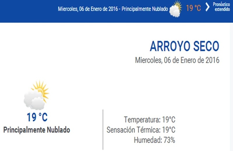 Consultá el pronóstico en nuestro portal durante las 24 horas del día. Ingresá a www.arroyodiario.com.ar