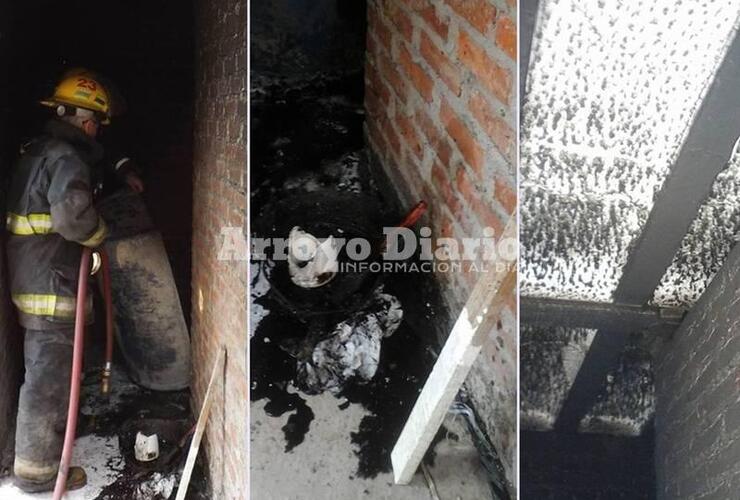 Imagen de Principio de incendio afectó a vivienda en construcción