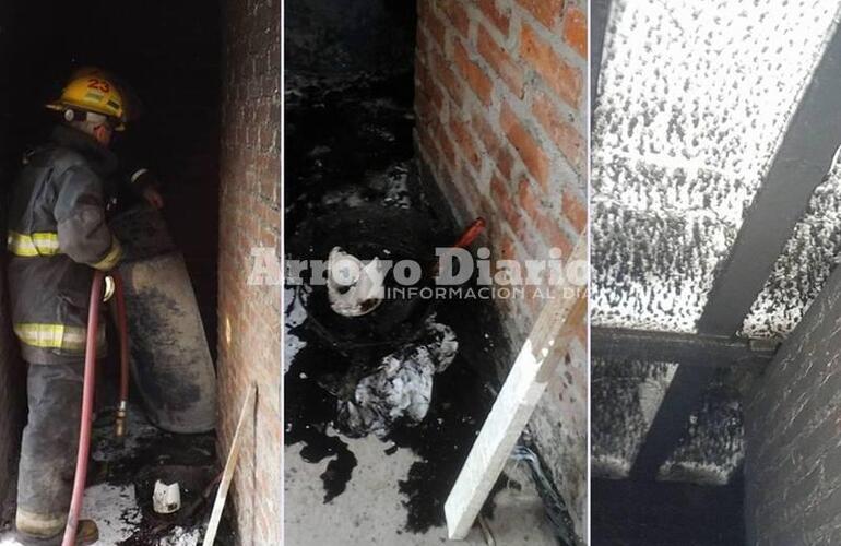 Imagen de Principio de incendio afect&oacute; a vivienda en construcci&oacute;n
