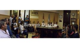 La diputada durante la reunión de este miércoles en nuestra localidad.