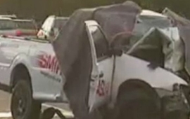 Así quedó la Saveiro contra la que chocó el Fiesta.