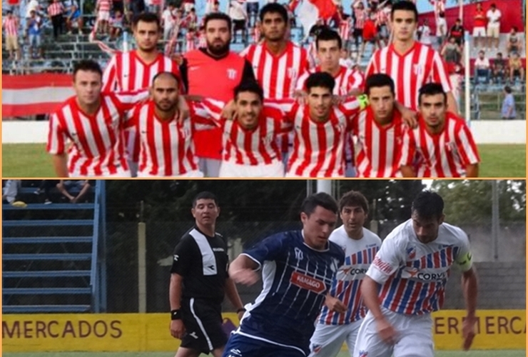 Arriba: Equipo de Riberas se juega para igualar posiciones. Abajo: Sosa el 10 del "Pulga" en acción, motor de Juventud- Fotos: Diario El Sur