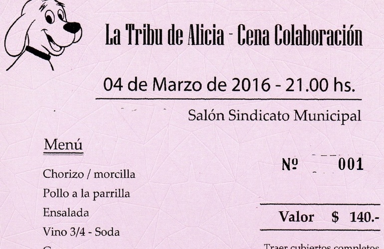 Imagen de Cena a beneficio de �La Tribu de Alicia�