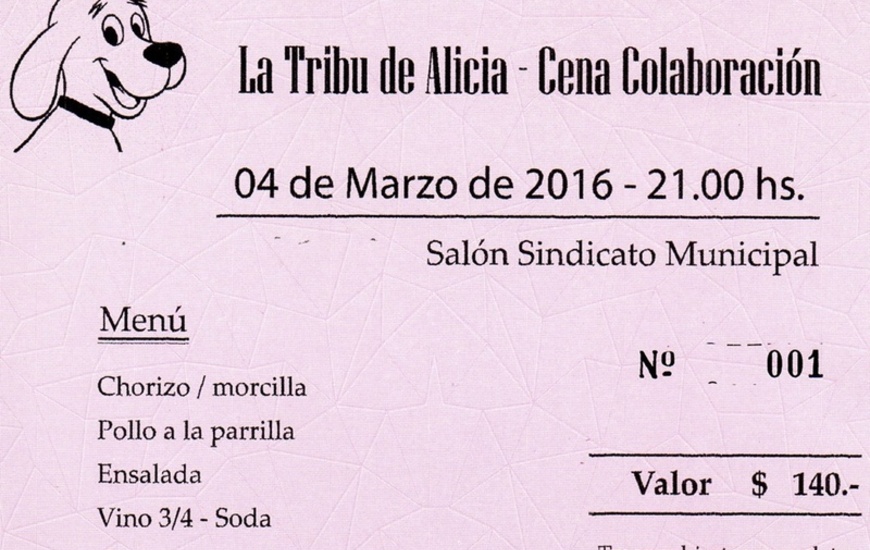 Imagen de Cena a beneficio de La Tribu de Alicia