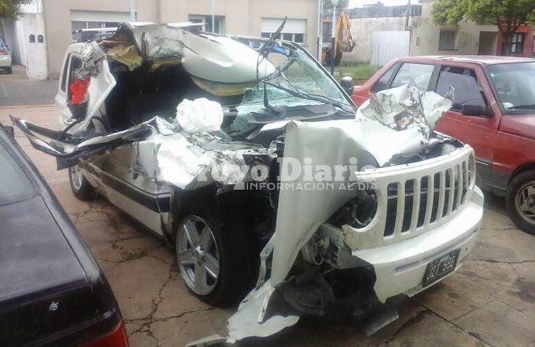 As&iacute; qued&oacute; uno de los veh&iacute;culos involucrado en uno de los accidentes