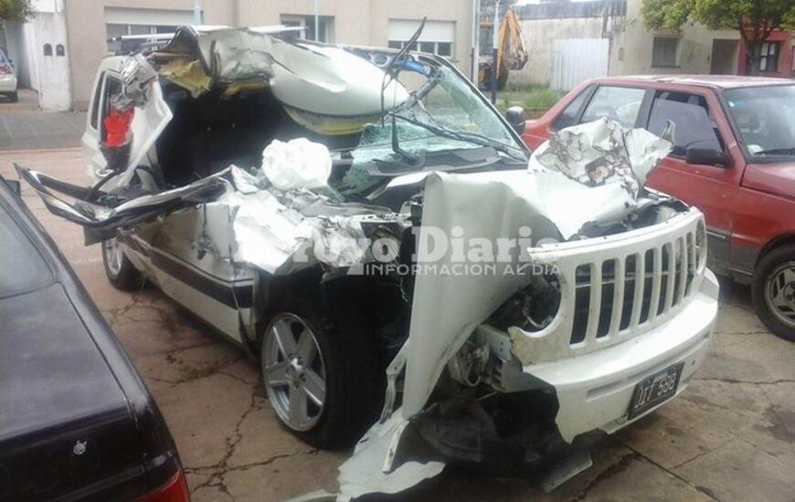 As&iacute; qued&oacute; uno de los veh&iacute;culos involucrado en uno de los accidentes