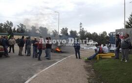 Piquete. La medida de fuerza se desarrolló esta mañana.