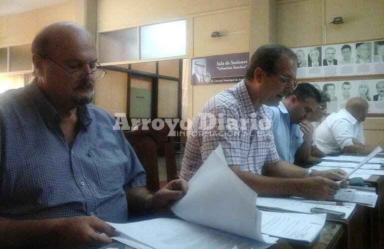 En sesi&oacute;n. Los concejales durante la presentaci&oacute;n del proyecto.