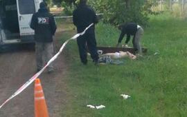 La PDI mientras trabajaba en la zona de Juncal y Rondeau, donde hallaron el cuerpo.