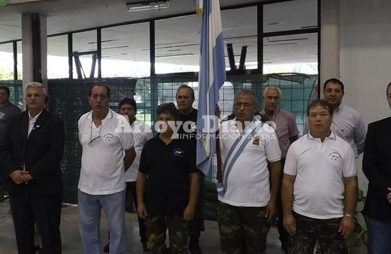 Los ex combatientes de Arroyo Seco durante del acto de este 2 de abril