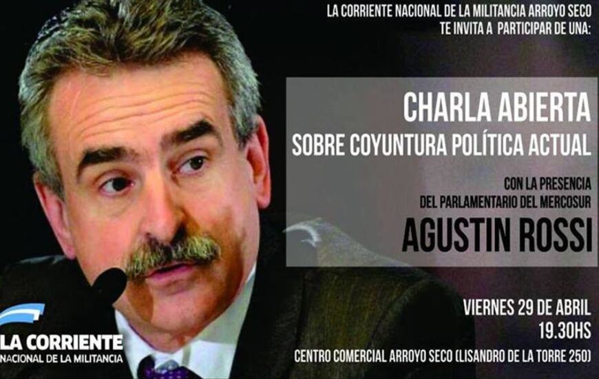 Imagen de Agustín Rossi brindará una charla en Arroyo Seco