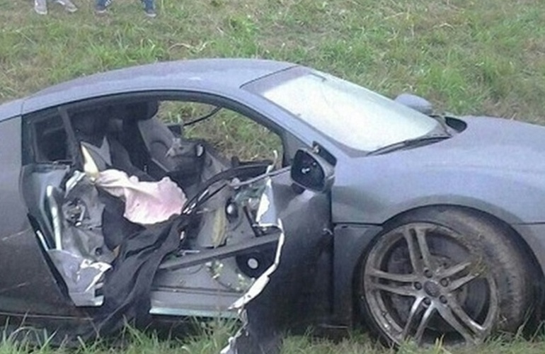 Así quedó el auto de Paladini el día del accidente, el 13 de septiembre de 2014.