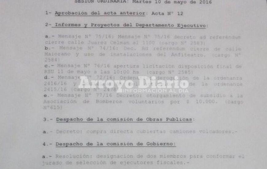 Imagen de Orden del día, sesión ordinaria: Martes 10 de mayo de 2016