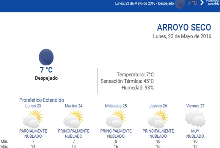 En la web. Consultá el pronóstico extendido en nuestro portal durante las 24 horas.