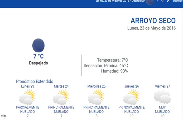 En la web. Consultá el pronóstico extendido en nuestro portal durante las 24 horas.