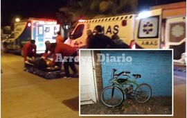 Accidente. Tras el imprevisto, el muchacho resultó herido.