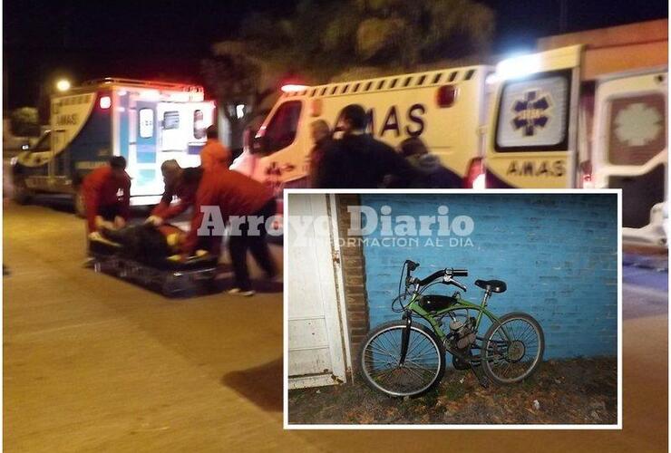 Accidente. Tras el imprevisto, el muchacho resultó herido.