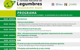 Completo. Al pie de esta invitación está el programa definitivo de la 3ª Jornada Nacional de Legumbres
