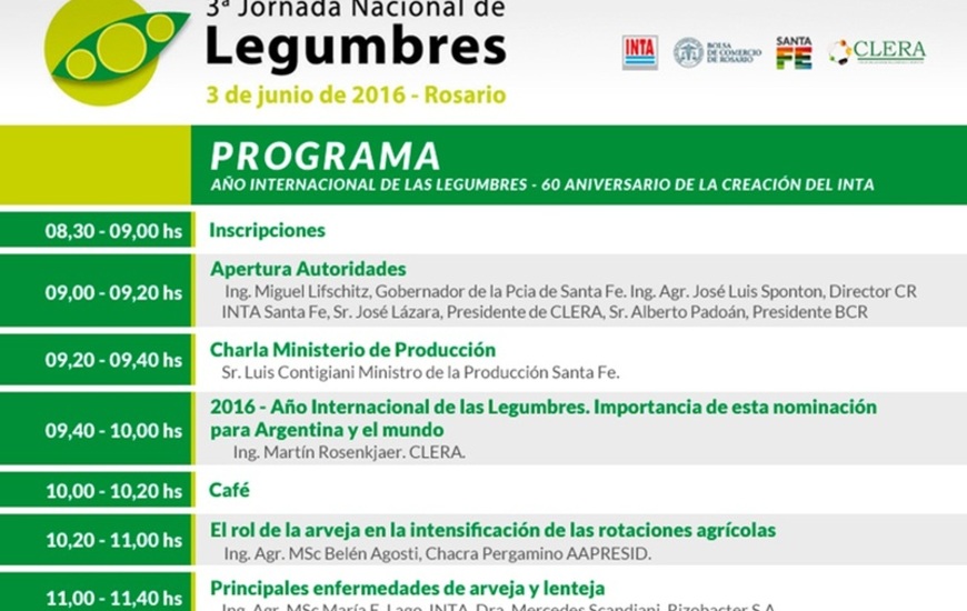 Completo. Al pie de esta invitación está el programa definitivo de la 3ª Jornada Nacional de Legumbres