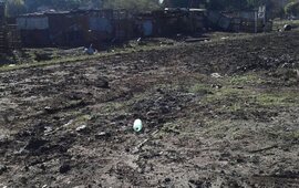 Un barrial. Esta es una de las calles del Barrio Playa Hermosa.