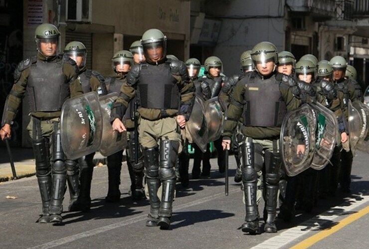 Gendarmería por las calles de la ciudad. Foto: Alan Monzón/Rosario3.com