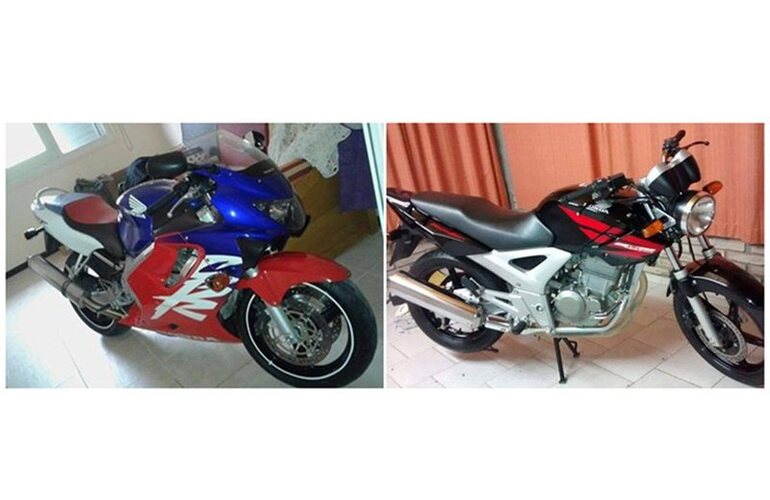 Las dos motos sustra&iacute;das. Fotos: Notilagos