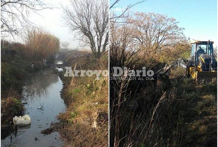 Imagen de Se contrató una máquina y se están haciendo trabajos en El Ombú